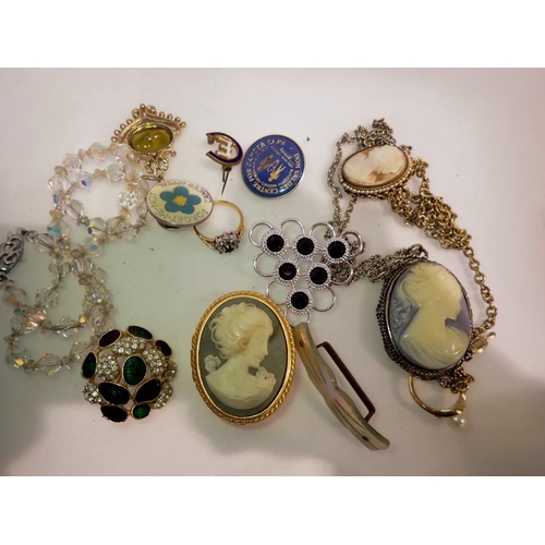 1052 - Mixed brooches and other jewellery. UK P&P Group 1 (£16+VAT for the first lot and £2+VAT for subsequ... 