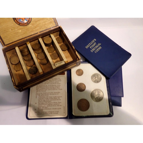 1062 - Five decimal coin sets with a further box of American cents. UK P&P Group 1 (£16+VAT for the first l... 