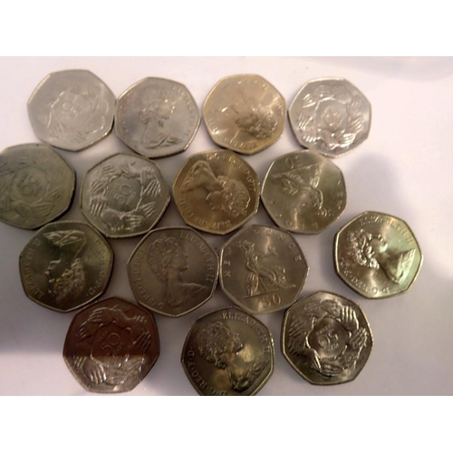 1064 - Fourteen large 50 pence pieces. UK P&P Group 1 (£16+VAT for the first lot and £2+VAT for subsequent ... 