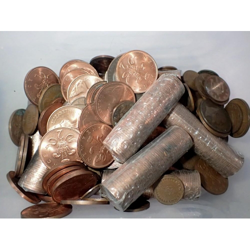 1066 - 1400g of UK coins including rolls of 1/2 pences. UK P&P Group 1 (£16+VAT for the first lot and £2+VA... 