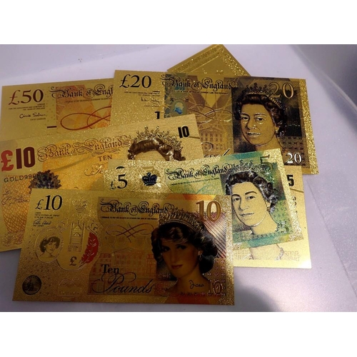 1074 - Gold plated British replica bank notes - uncirculated. UK P&P Group 1 (£16+VAT for the first lot and... 