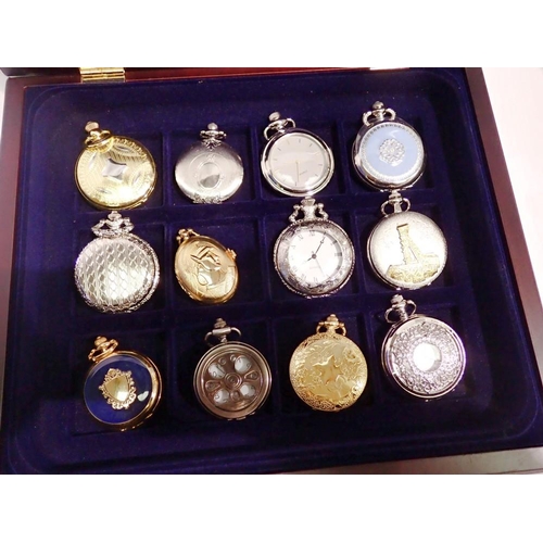 1104 - Presentation box of 12 pocket watches - all working at lotting. UK P&P Group 1 (£16+VAT for the firs... 