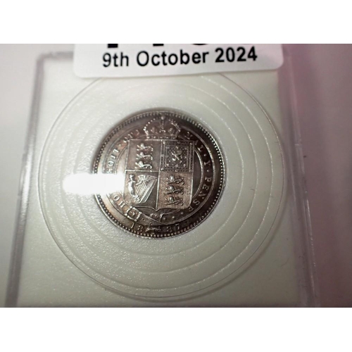 1108 - 1887 - silver shilling of queen Victoria. UK P&P Group 0 (£6+VAT for the first lot and £1+VAT for su... 