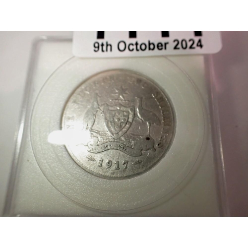 1111 - 1917 - silver florin of Australia. UK P&P Group 0 (£6+VAT for the first lot and £1+VAT for subsequen... 