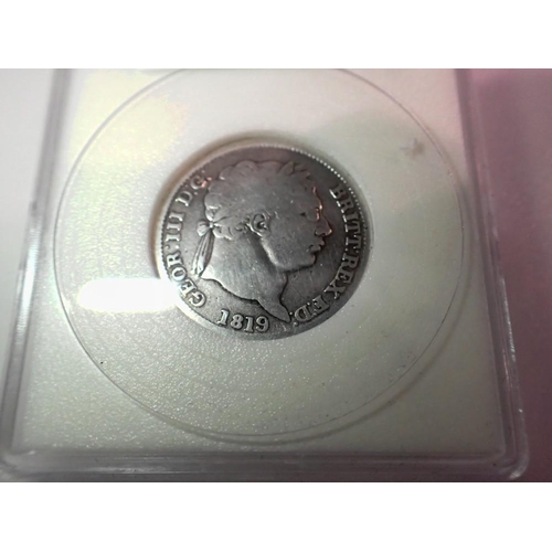 1113 - 1819 - silver shilling of king George iii. UK P&P Group 0 (£6+VAT for the first lot and £1+VAT for s... 