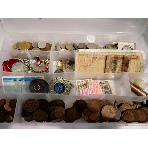 1127 - Large collection of coins, banknotes, medals and stamps. UK P&P Group 1 (£16+VAT for the first lot a... 