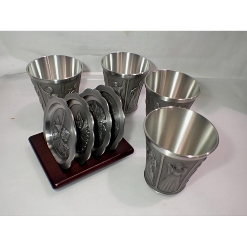 1132 - Four boxed pewter goblets and four pewter stands. UK P&P Group 2 (£20+VAT for the first lot and £4+V... 