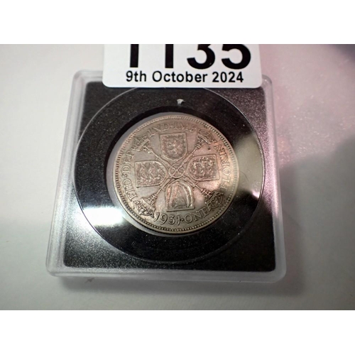 1135 - 1931 - silver florin of King George V. UK P&P Group 0 (£6+VAT for the first lot and £1+VAT for subse... 