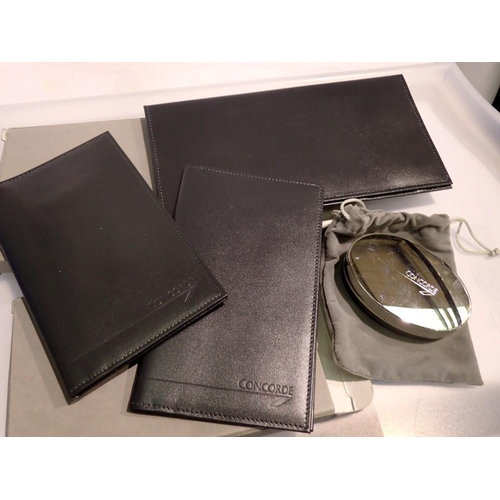 1148 - Three leather Concorde souvenir wallets, unused and a stamp moistener. UK P&P Group 1 (£16+VAT for t... 