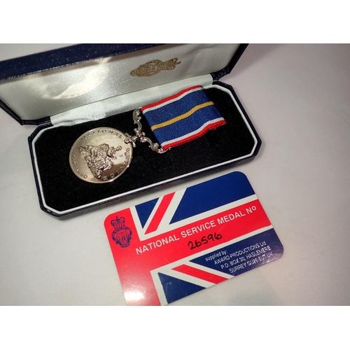 1159 - National Service Medal No. 26596, not inscribed. UK P&P Group 1 (£16+VAT for the first lot and £2+VA... 