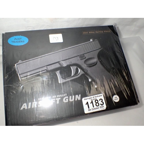 1183 - Airsoft pistol, model V20 in brown, boxed. UK P&P Group 1 (£16+VAT for the first lot and £2+VAT for ... 