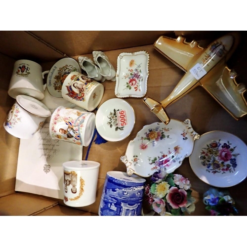 1228 - Royal commemorative and other mixed ceramics, including Royal Crown Derby, Spode and floral fancies.... 