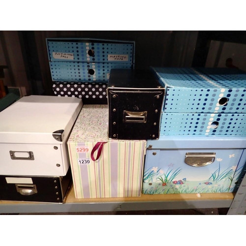 1230 - Eight storage boxes/drawers some with crafting supply contents. Not available for in-house P&P