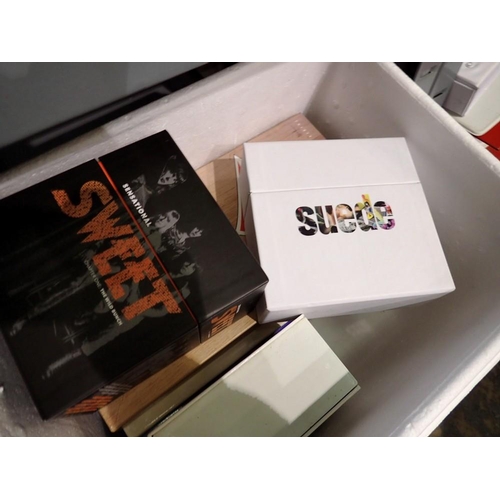 1248 - Box of CD boxsets, including The Sweet, Suede and The Beachboys. Not available for in-house P&P