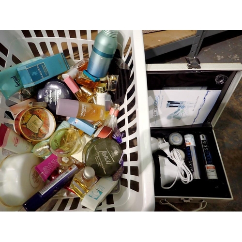 1269 - Quantity of ladies toiletries and perfumes, with a cased Nutrasonic facial kit. Not available for in... 