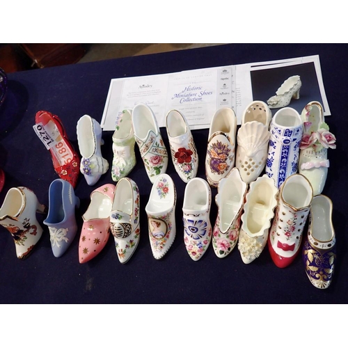 1270 - Compton and Woodhouse miniature shoe collection, with certificates. (18) UK P&P Group 3 (£30+VAT for... 