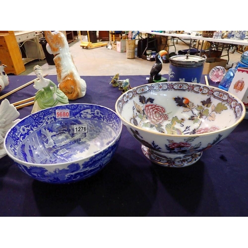 1276 - Copeland Spode Italian Garden large bowl and another. Not available for in-house P&P