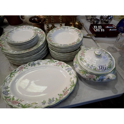 1313 - Royal Doulton dinnerware in the Sudbury pattern of forty two pieces. Not available for in-house P&P