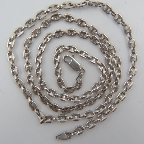 25 - Heavy gauge 925 silver cable-link neck chain, L: 73 cm, 28g. UK P&P Group 0 (£6+VAT for the first lo... 