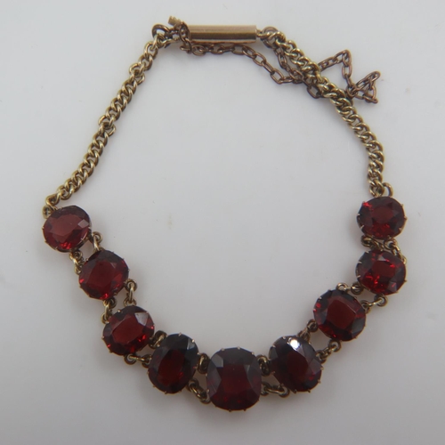 4 - Victorian gold and garnet bracelet, unmarked, 5.8g. UK P&P Group 1 (£16+VAT for the first lot and £2... 