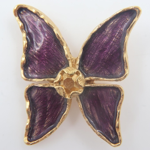 40 - Yves-Saint-Laurent butterfly brooch, H: 50 mm. UK P&P Group 0 (£6+VAT for the first lot and £1+VAT f... 