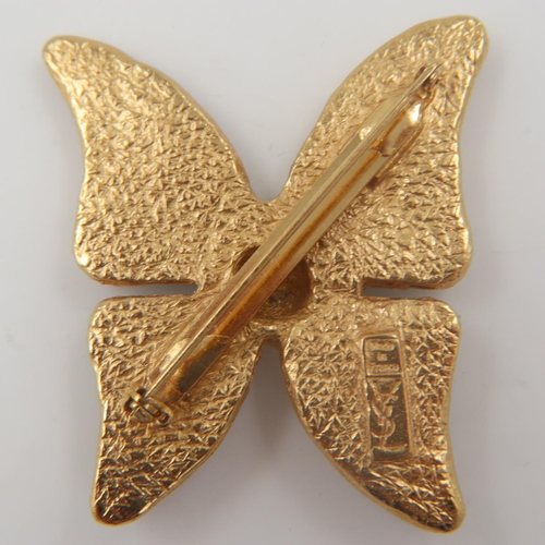 40 - Yves-Saint-Laurent butterfly brooch, H: 50 mm. UK P&P Group 0 (£6+VAT for the first lot and £1+VAT f... 