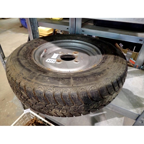 1771 - Trailer wheel and tyre. Not available for in-house P&P