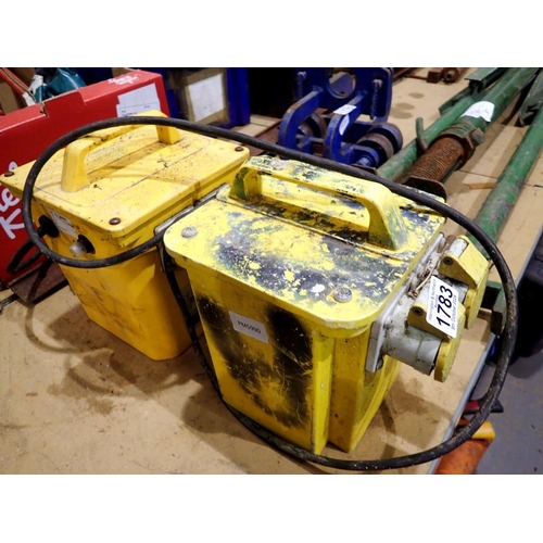 1783 - Two 110v transformers. All electrical items in this lot have been PAT tested for safety and have pas... 