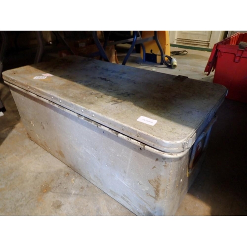 1909 - Large aluminium medical storage box, H: 31 cm x W: 72 cm. Not available for in-house P&P