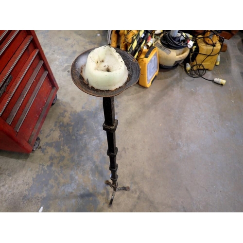 1827 - Wrought iron candle stick H: 120 cm. Not available for in-house P&P