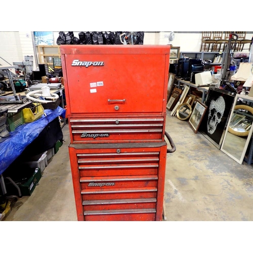 1896 - Snap-On tools three box unit with drawers on castors. Not available for in-house P&P