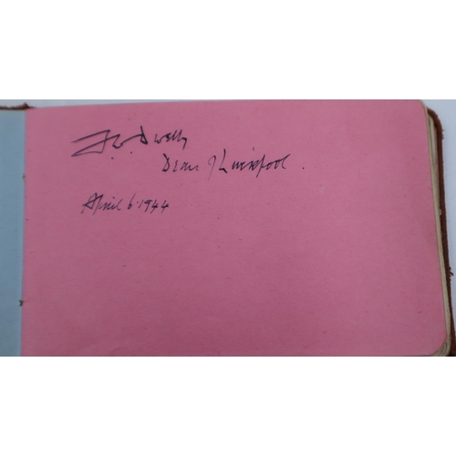 110 - 1940's autograph album, signatures include Dennis Compton and Irene Hervey. UK P&P Group 1 (£16+VAT ... 