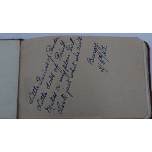 110 - 1940's autograph album, signatures include Dennis Compton and Irene Hervey. UK P&P Group 1 (£16+VAT ... 