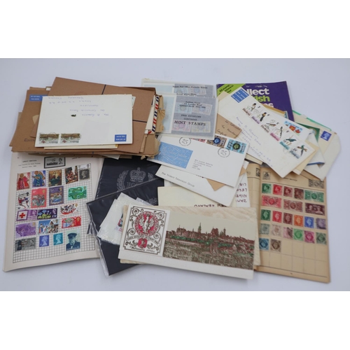 112 - Collection of stamp related items, including first day covers, part filled albums and loose stamps. ... 