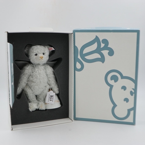 116 - Steiff Lladro Angel Bear, with COA and box, H: 28cm. Numbers on ear tag: 676833 and 00608, Lladro pi... 