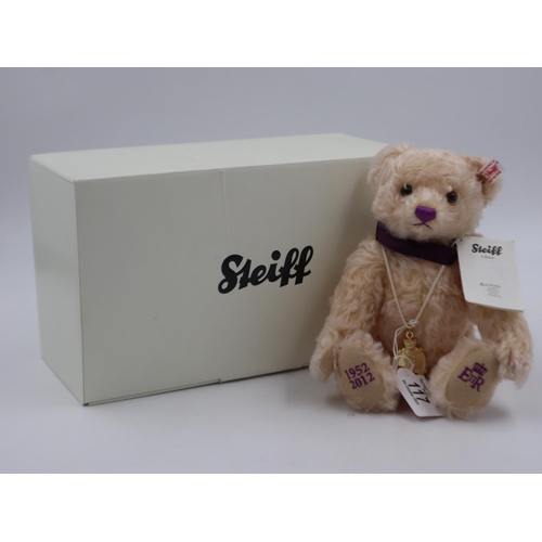 117 - Steiff Diamond Jubilee Teddy Bear, with COA and box, H: 27cm. UK P&P Group 2 (£20+VAT for the first ... 