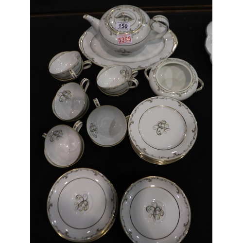 150 - Noritake tea service in the Esquire pattern, thirty six pieces. Not available for in-house P&P