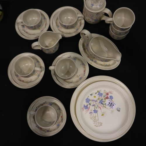 157 - Poole tea and dinnerware in the Springtime pattern, twenty-eight pieces. Not available for in-house ... 