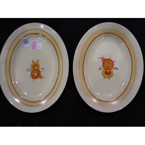 167 - Two Clarice Cliff large oval platters with floral decoration, largest D: 36 cm. Not available for in... 