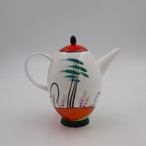 170 - Marie Graves hand painted Art Deco style coffee pot, H: 21 cm. UK P&P Group 2 (£20+VAT for the first... 