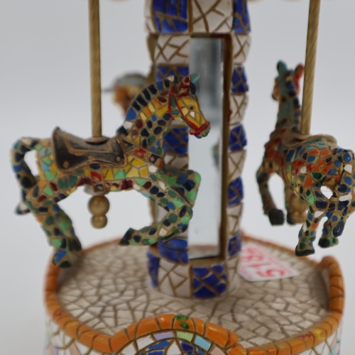 188 - Barcino, mosaic musical carousel. UK P&P Group 2 (£20+VAT for the first lot and £4+VAT for subsequen... 