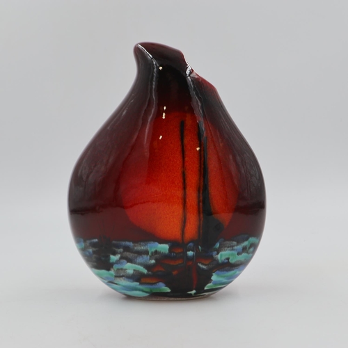 191 - Anita Harris teardrop vase, H: 21 cm. UK P&P Group 2 (£20+VAT for the first lot and £4+VAT for subse... 