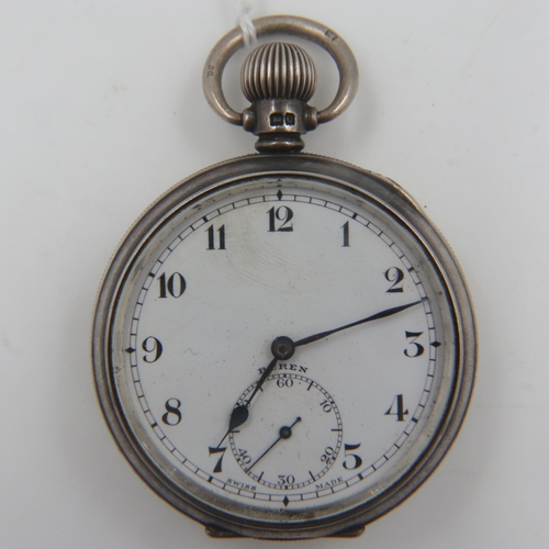 56 - Hallmarked silver Buren pocket watch with 1938 ICI inscription. UK P&P Group 1 (£16+VAT for the firs... 