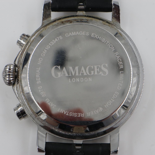 65 - Gamages: gents automatic chronograph steel cased wristwatch, boxed. UK P&P Group 1 (£16+VAT for the ... 