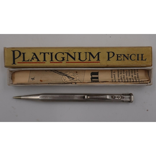 69 - Platignum rolled silver pencil, boxed, L: 12 cm. UK P&P Group 1 (£16+VAT for the first lot and £2+VA... 