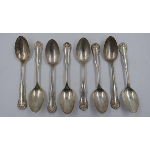 80 - Set of eight sterling silver dessert spoons, 308g. UK P&P Group 2 (£20+VAT for the first lot and £4+... 