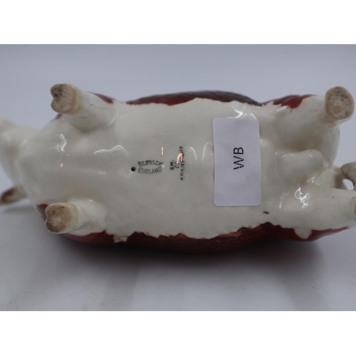 195 - Beswick Hereford bull, no cracks or chips, L: 20 cm. UK P&P Group 2 (£20+VAT for the first lot and £... 