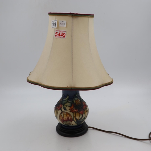 199 - Moorcroft table lamp in the Anna Lily pattern with original Moorcroft silk shade, overall H: 44 cm. ... 