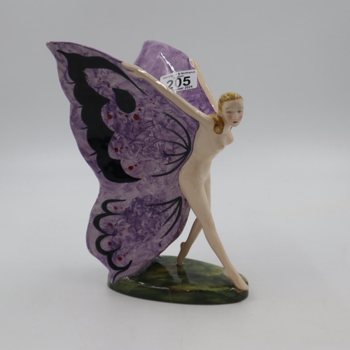 205 - Carlton Ware Butterfly Girl Show Special, no cracks or chips, H: 24 cm. UK P&P Group 2 (£20+VAT for ... 