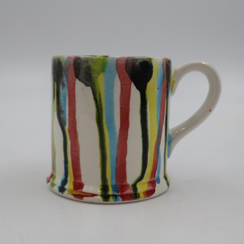 209 - Anita Harris Fusion Splash mug, signed in gold, no cracks or chips, H: 10 cm. UK P&P Group 1 (£16+VA... 